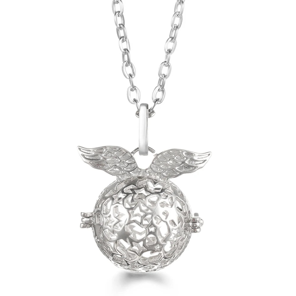 Wings of Grace™ Angel-Wing Diffuser Necklace — Sterling Silver