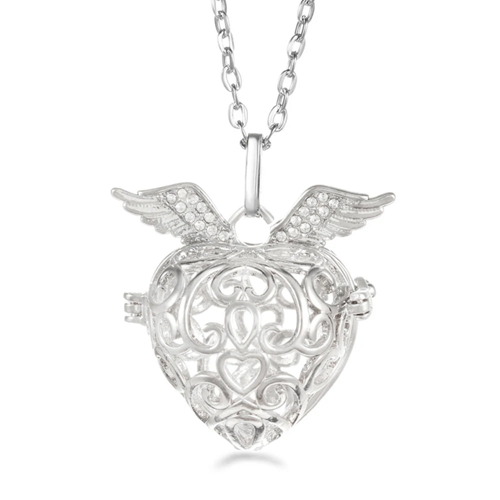 Wings of Grace™ Angel-Wing Diffuser Necklace — Sterling Silver