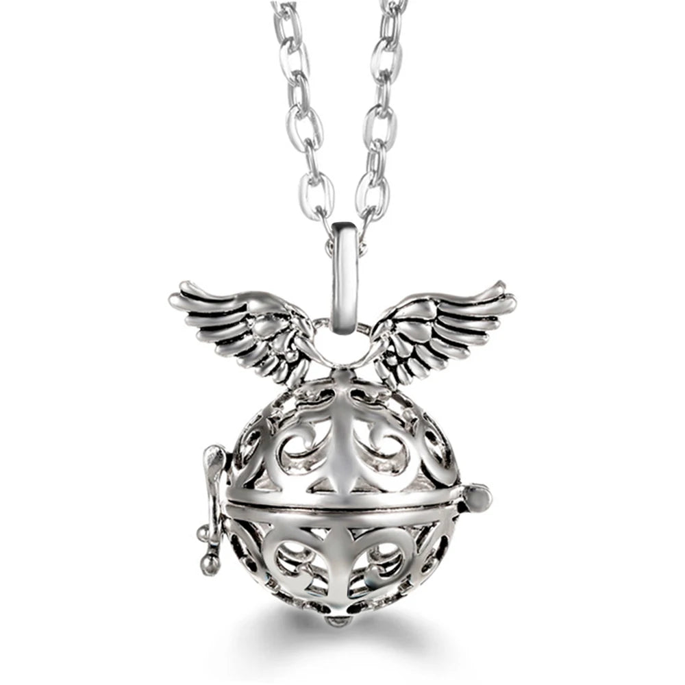 Wings of Grace™ Angel-Wing Diffuser Necklace — Sterling Silver