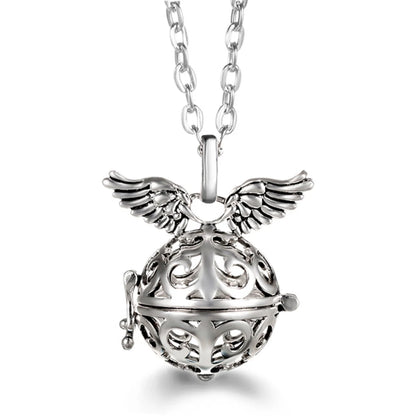 Wings of Grace™ Angel-Wing Diffuser Necklace — Sterling Silver